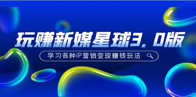 《玩赚新媒星球3.0版》学习各种IP营销变现玩法（价值498）泓锦前程-网创项目资源站-副业项目-创业项目-搞钱项目泓锦前程