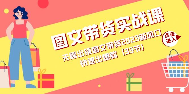 图文带货实战课：无需出镜图文带货2023新风口，快速出爆款（33节）泓锦前程-网创项目资源站-副业项目-创业项目-搞钱项目泓锦前程