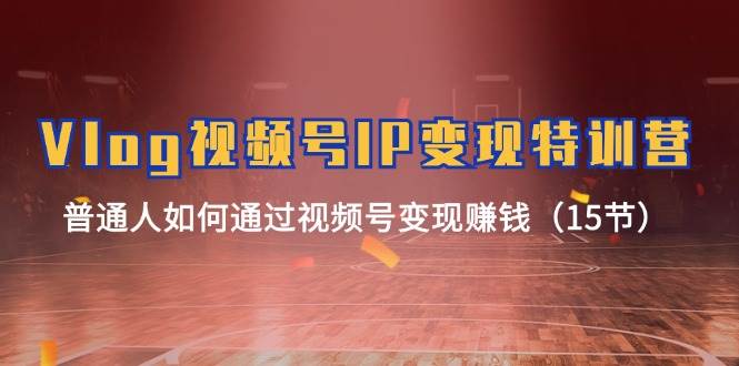 Vlog 视频号IP变现特训营，普通人如何通过视频号变现赚钱（15节）泓锦前程-网创项目资源站-副业项目-创业项目-搞钱项目泓锦前程