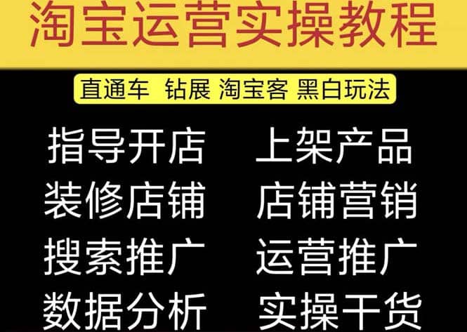 2023淘宝开店教程0基础到高级全套视频网店电商运营培训教学课程（2月更新）泓锦前程-网创项目资源站-副业项目-创业项目-搞钱项目泓锦前程