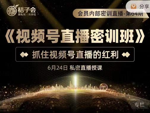 《视频号直播密训班》，抓住视频号直播的红利 价值12800泓锦前程-网创项目资源站-副业项目-创业项目-搞钱项目泓锦前程