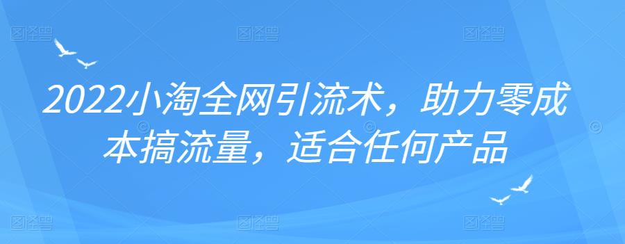 2022年小淘全网引流术，助力零成本搞流量，适合任何产品泓锦前程-网创项目资源站-副业项目-创业项目-搞钱项目泓锦前程