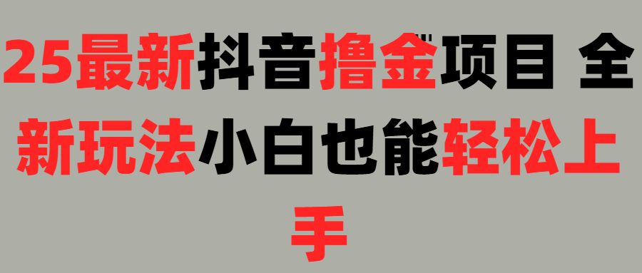 25最新抖音直播撸金项目，小白也能轻松上手！泓锦前程-网创项目资源站-副业项目-创业项目-搞钱项目泓锦前程