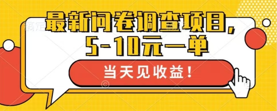 最新问卷调查项目，共12个平台，单日零撸100＋泓锦前程-网创项目资源站-副业项目-创业项目-搞钱项目泓锦前程