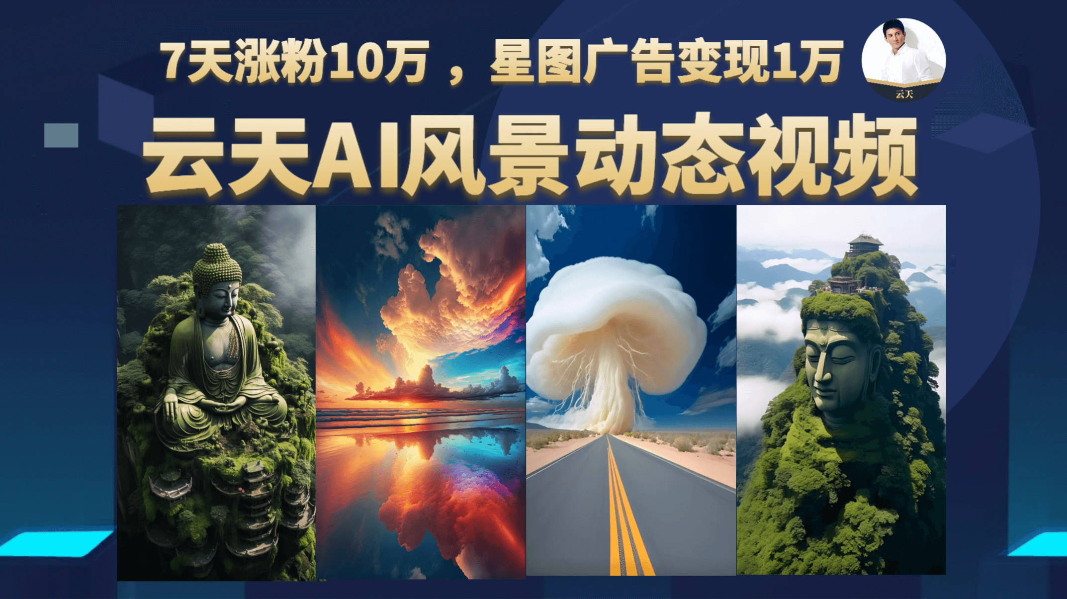 云天AI风景动图视频制作，7天涨粉10万 ，星图广告变现1万泓锦前程-网创项目资源站-副业项目-创业项目-搞钱项目泓锦前程
