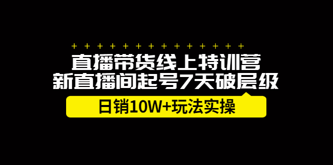 直播带货线上特训营，新直播间起号7天破层级日销10万玩法实操泓锦前程-网创项目资源站-副业项目-创业项目-搞钱项目泓锦前程
