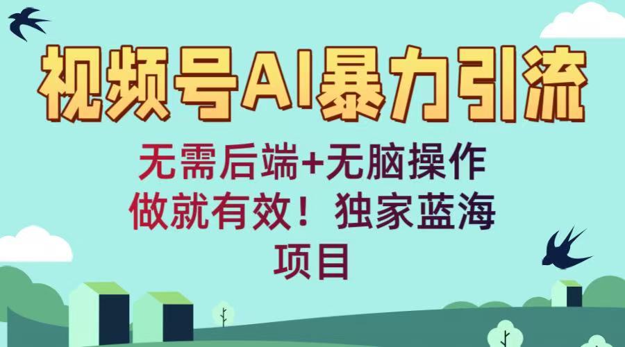 视频号AI暴力引流：无需后端+无脑操作，做就有效！独家蓝海项目泓锦前程-网创项目资源站-副业项目-创业项目-搞钱项目泓锦前程