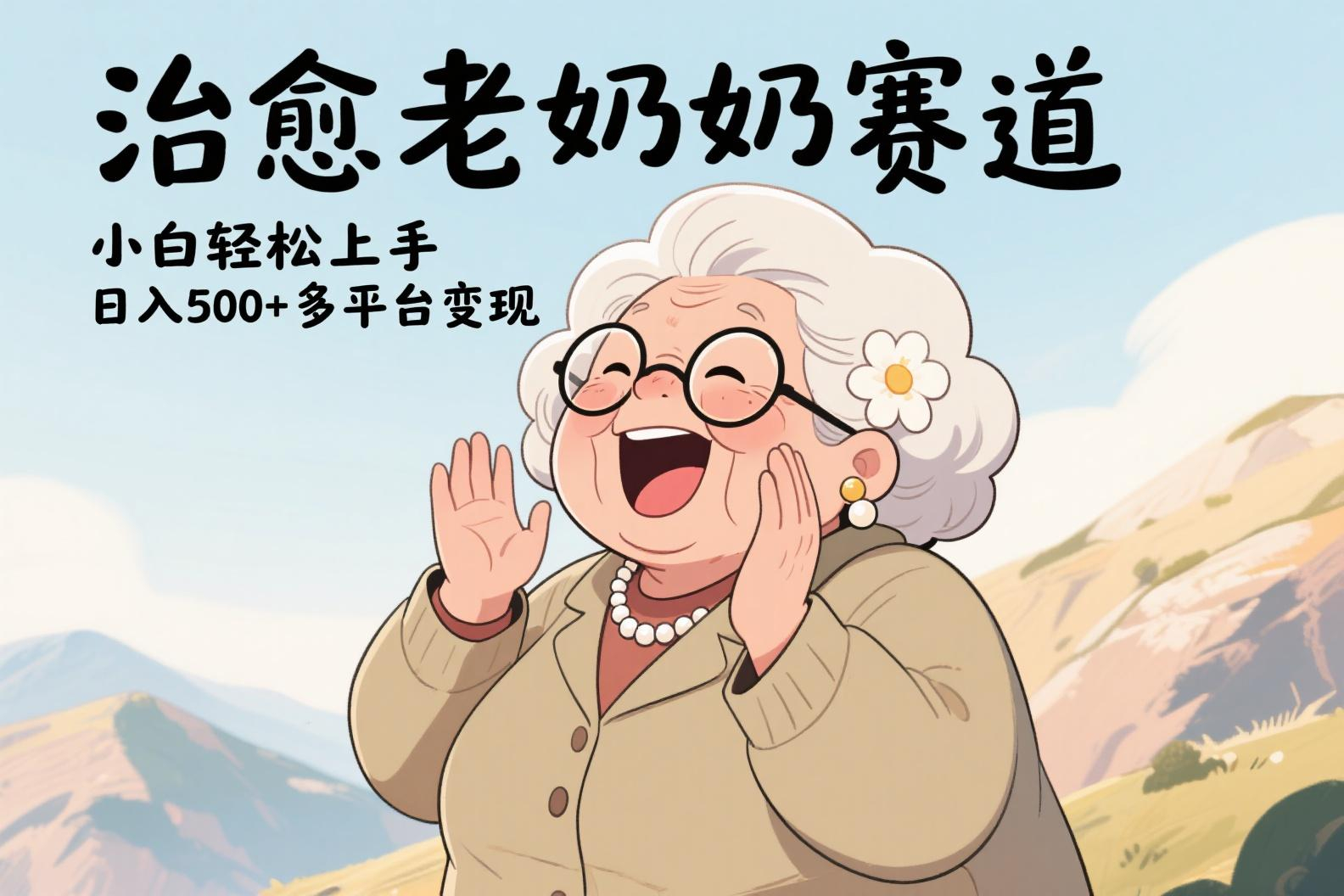 视频号治愈老奶奶赛道，小白轻松上手，日入500+多平台变现泓锦前程-网创项目资源站-副业项目-创业项目-搞钱项目泓锦前程