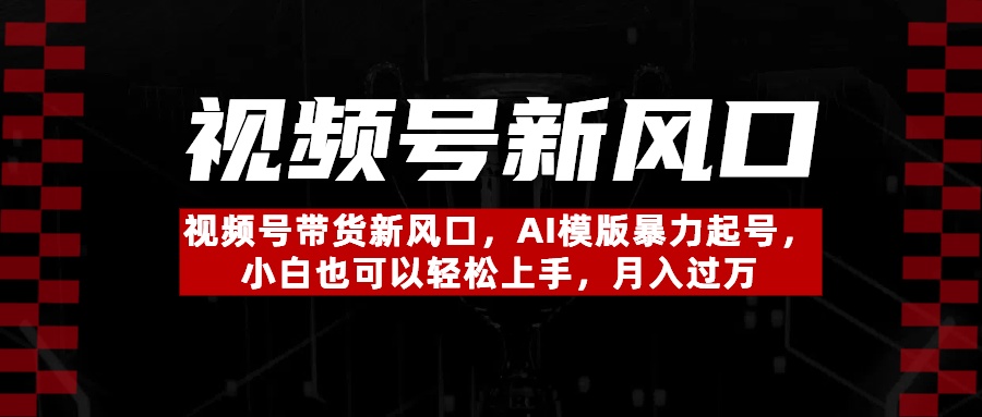视频号带货新风口，AI模版暴力起号，小白也可以轻松上手，月入过万泓锦前程-网创项目资源站-副业项目-创业项目-搞钱项目泓锦前程