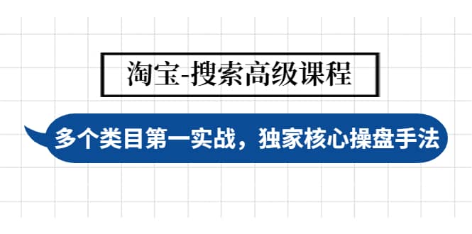 淘宝-搜索高级课程：多个类目第一实战，独家核心操盘手法泓锦前程-网创项目资源站-副业项目-创业项目-搞钱项目泓锦前程