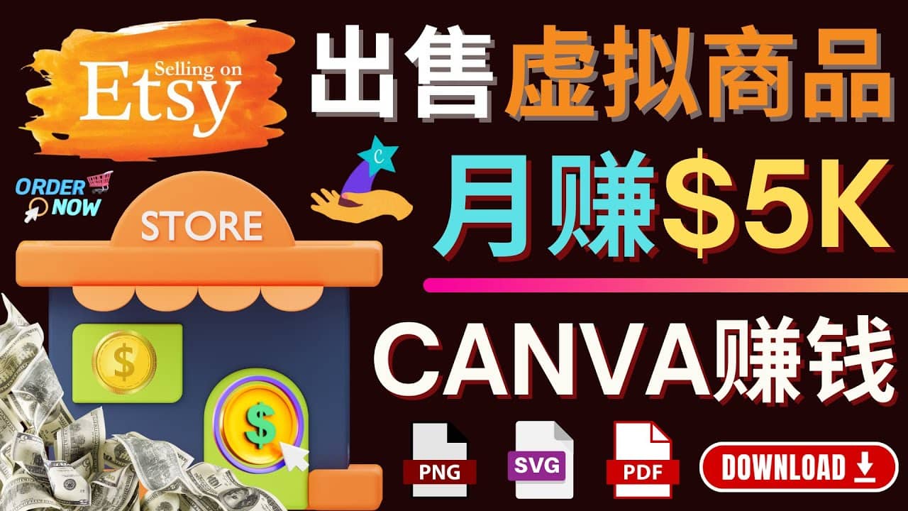 通过Etsy出售Canva模板，操作简单，收益高，月赚5000美元泓锦前程-网创项目资源站-副业项目-创业项目-搞钱项目泓锦前程