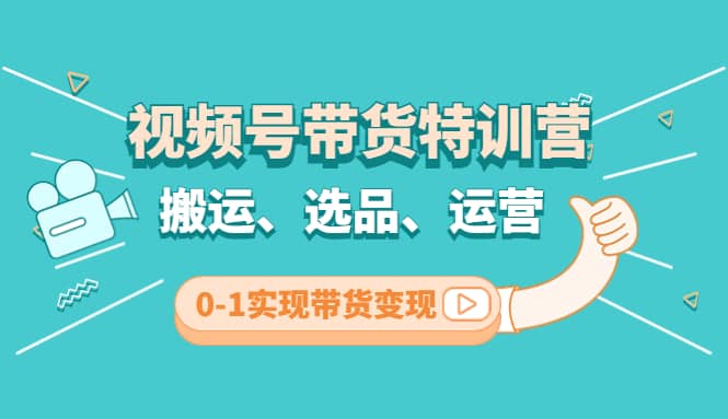 视频号带货特训营(第3期)：搬运、选品、运营、0-1实现带货变现泓锦前程-网创项目资源站-副业项目-创业项目-搞钱项目泓锦前程