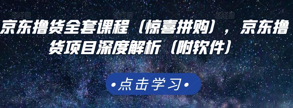 京东撸货全套课程（惊喜拼购），京东撸货项目深度解析（附软件）泓锦前程-网创项目资源站-副业项目-创业项目-搞钱项目泓锦前程