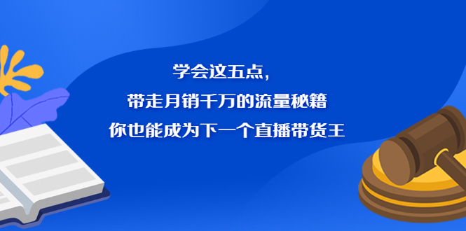 学会这五点，带走月销千万的流量秘籍，你也能成为下一个直播带货王泓锦前程-网创项目资源站-副业项目-创业项目-搞钱项目泓锦前程