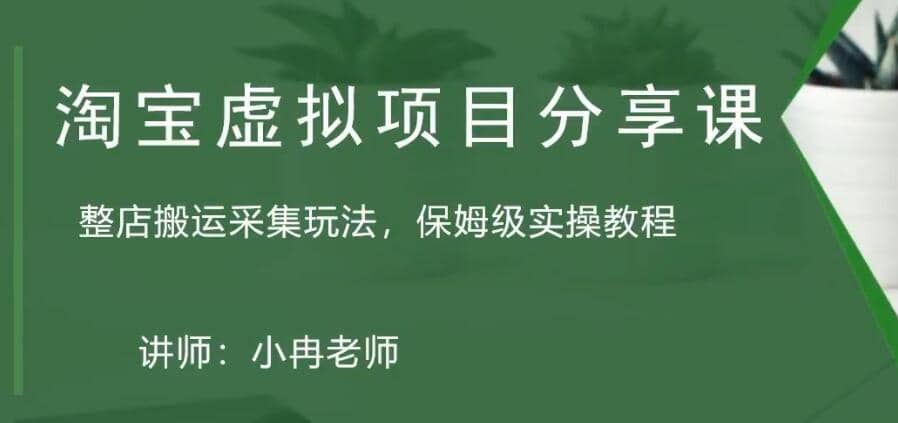 淘宝虚拟整店搬运采集玩法分享课：整店搬运采集玩法，保姆级实操教程泓锦前程-网创项目资源站-副业项目-创业项目-搞钱项目泓锦前程