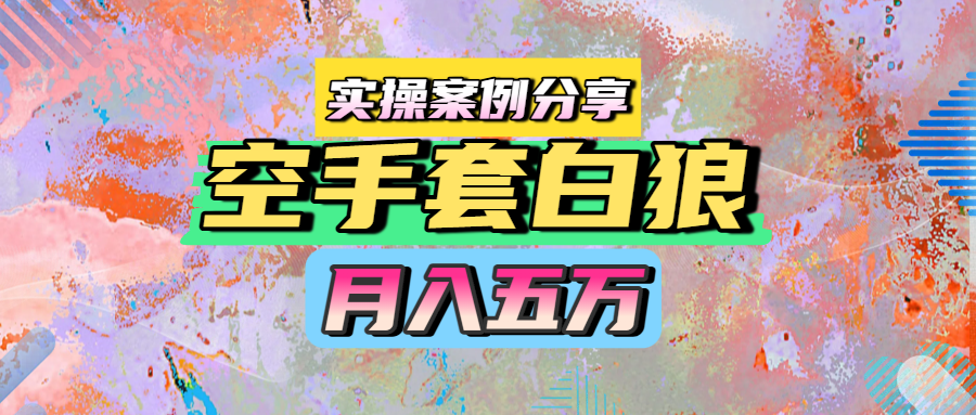 空手套白狼，月入五万，实操案例分享泓锦前程-网创项目资源站-副业项目-创业项目-搞钱项目泓锦前程