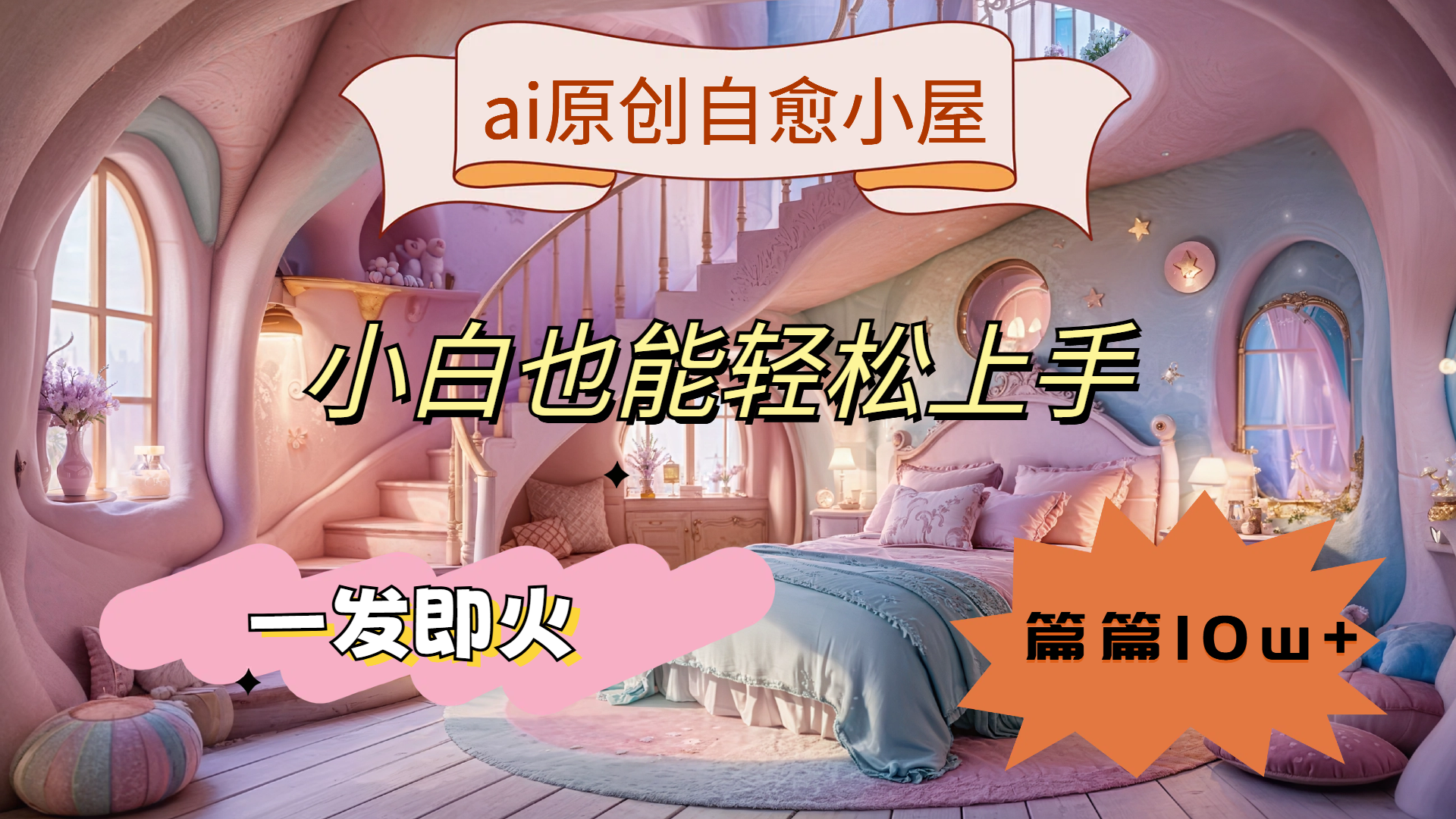 ai原创治愈小屋，小白也能轻松上手，一发即火，篇篇10w+泓锦前程-网创项目资源站-副业项目-创业项目-搞钱项目泓锦前程