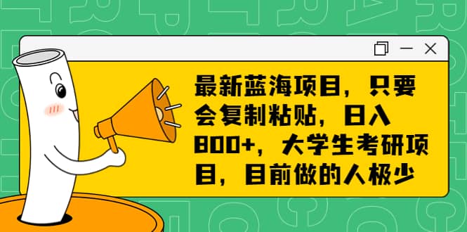 最新蓝海项目，只要会复制粘贴，日入800+，大学生考研项目，目前做的人极少泓锦前程-网创项目资源站-副业项目-创业项目-搞钱项目泓锦前程