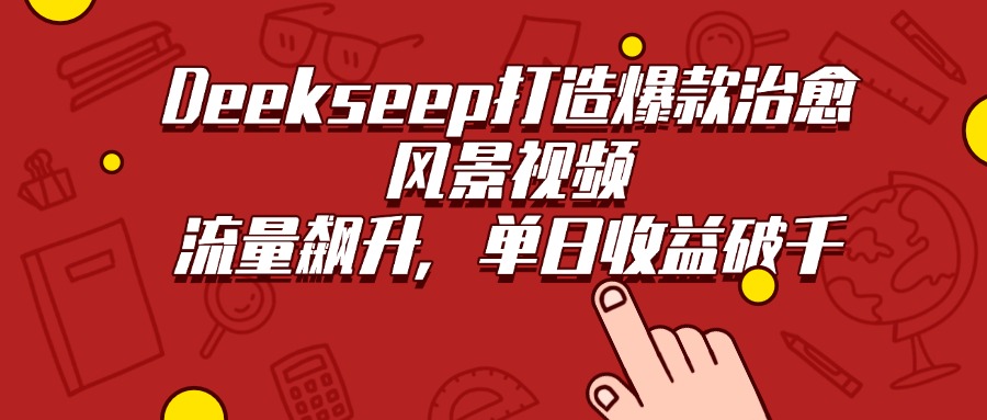 Deekseep打造爆款治愈风景视频，流量飙升，单日收益破千泓锦前程-网创项目资源站-副业项目-创业项目-搞钱项目泓锦前程