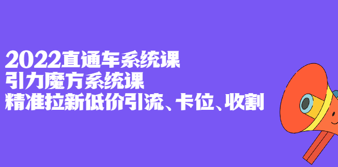 2022直通车系统课+引力魔方系统课，精准拉新低价引流、卡位、收割泓锦前程-网创项目资源站-副业项目-创业项目-搞钱项目泓锦前程