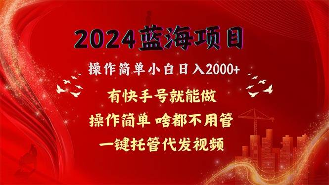2024蓝海项目，网盘拉新，操作简单小白日入2000+，一键托管代发视频，…泓锦前程-网创项目资源站-副业项目-创业项目-搞钱项目泓锦前程