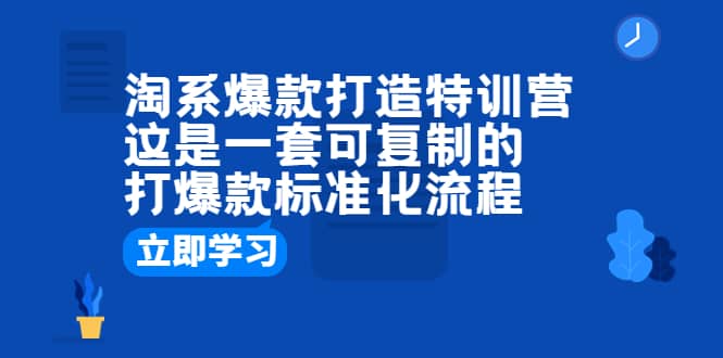 淘系爆款打造特训营：这是一套可复制的打爆款标准化流程泓锦前程-网创项目资源站-副业项目-创业项目-搞钱项目泓锦前程