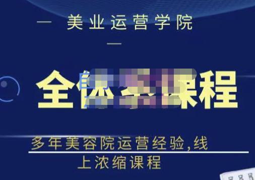网红美容院全套营销落地课程，多年美容院运营经验，线上浓缩课程泓锦前程-网创项目资源站-副业项目-创业项目-搞钱项目泓锦前程