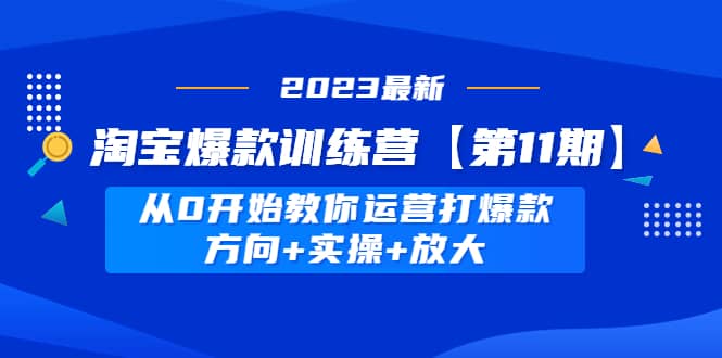 淘宝爆款训练营【第11期】 从0开始教你运营打爆款，方向+实操+放大泓锦前程-网创项目资源站-副业项目-创业项目-搞钱项目泓锦前程