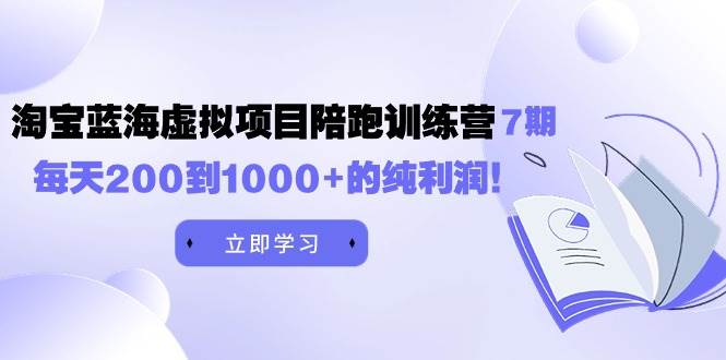 黄岛主《淘宝蓝海虚拟项目陪跑训练营7期》每天200到1000+的纯利润泓锦前程-网创项目资源站-副业项目-创业项目-搞钱项目泓锦前程