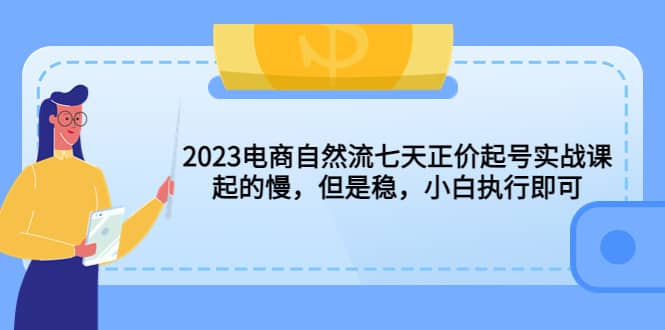 2023电商自然流七天正价起号实战课：起的慢，但是稳，小白执行即可泓锦前程-网创项目资源站-副业项目-创业项目-搞钱项目泓锦前程