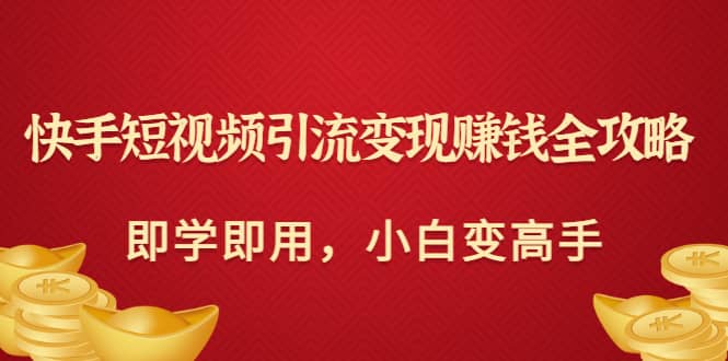 快手短视频引流变现赚钱全攻略：即学即用，小白变高手（价值980元）泓锦前程-网创项目资源站-副业项目-创业项目-搞钱项目泓锦前程