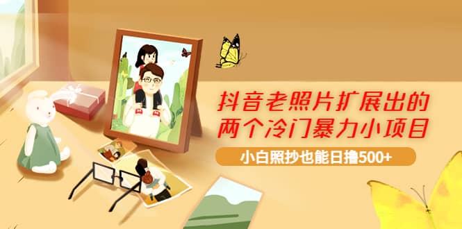抖音老照片扩展出的两个冷门暴力小项目，小白照抄也能日撸500+泓锦前程-网创项目资源站-副业项目-创业项目-搞钱项目泓锦前程