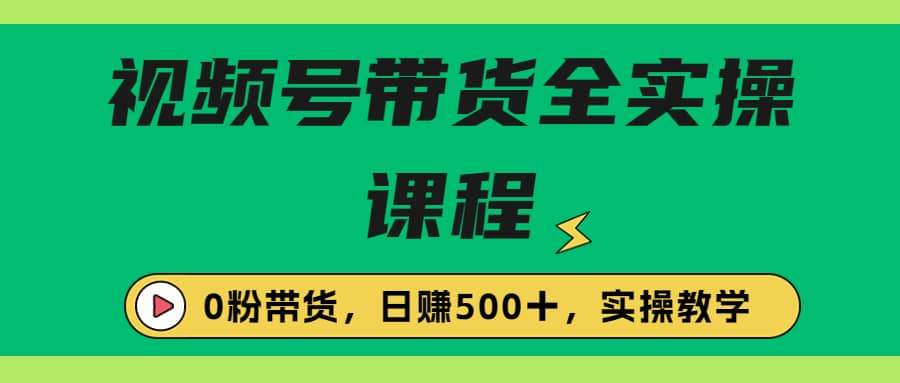 收费1980的视频号带货保姆级全实操教程，0粉带货泓锦前程-网创项目资源站-副业项目-创业项目-搞钱项目泓锦前程