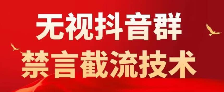 抖音粉丝群无视禁言截流技术，抖音黑科技，直接引流，0封号（教程+软件）泓锦前程-网创项目资源站-副业项目-创业项目-搞钱项目泓锦前程