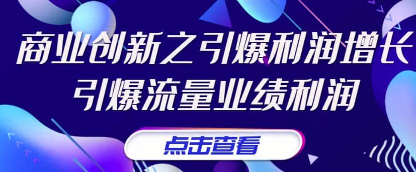 《商业创新之引爆利润增长》引爆流量业绩利润泓锦前程-网创项目资源站-副业项目-创业项目-搞钱项目泓锦前程
