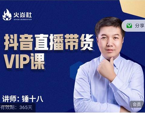锤十八-抖音直播带货VIP课，专注直播带货有效盈利模式泓锦前程-网创项目资源站-副业项目-创业项目-搞钱项目泓锦前程