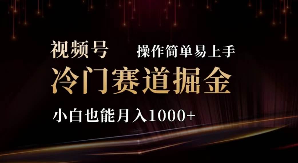 2024视频号冷门赛道掘金，操作简单轻松上手，小白也能月入1000+泓锦前程-网创项目资源站-副业项目-创业项目-搞钱项目泓锦前程
