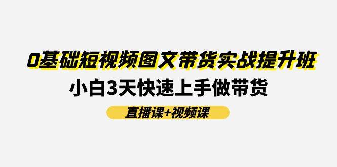 0基础短视频图文带货实战提升班(直播课+视频课)：小白3天快速上手做带货泓锦前程-网创项目资源站-副业项目-创业项目-搞钱项目泓锦前程