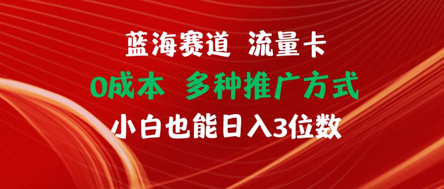 蓝海赛道 流量卡 0成本 小白也能日入三位数泓锦前程-网创项目资源站-副业项目-创业项目-搞钱项目泓锦前程