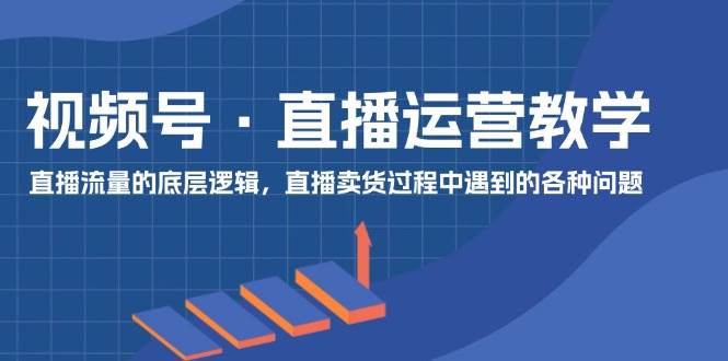 视频号 直播运营教学：直播流量的底层逻辑，直播卖货过程中遇到的各种问题泓锦前程-网创项目资源站-副业项目-创业项目-搞钱项目泓锦前程