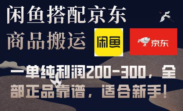 闲鱼搭配京东备份库搬运，一单纯利润200-300，全部正品靠谱，适合新手！泓锦前程-网创项目资源站-副业项目-创业项目-搞钱项目泓锦前程