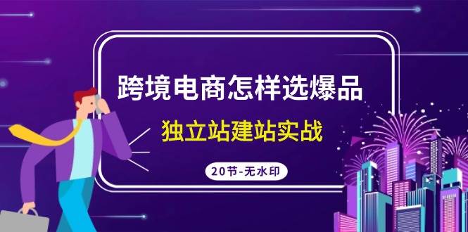 跨境电商怎样选爆品，独立站建站实战（20节高清无水印课）泓锦前程-网创项目资源站-副业项目-创业项目-搞钱项目泓锦前程