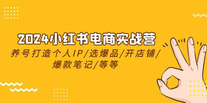 2024小红书电商实战营，养号打造IP/选爆品/开店铺/爆款笔记/等等（24节）泓锦前程-网创项目资源站-副业项目-创业项目-搞钱项目泓锦前程