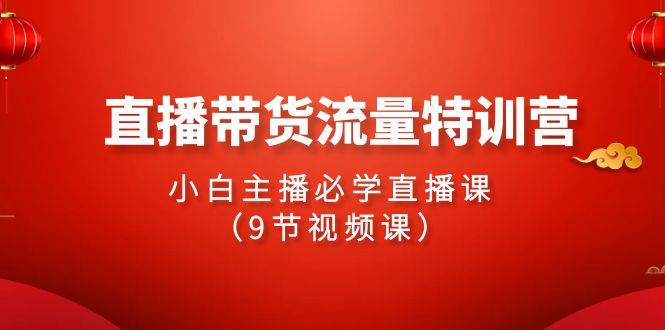 2024直播带货流量特训营，小白主播必学直播课（9节视频课）泓锦前程-网创项目资源站-副业项目-创业项目-搞钱项目泓锦前程