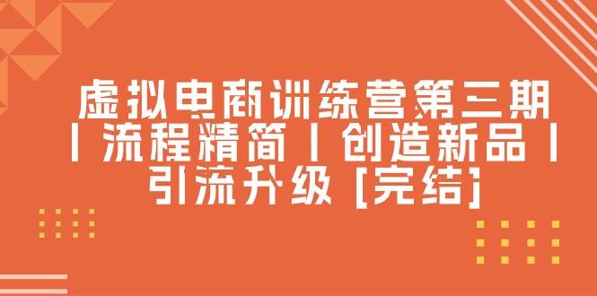 虚拟电商训练营第三期丨流程精简丨创造新品丨引流升级 [完结]泓锦前程-网创项目资源站-副业项目-创业项目-搞钱项目泓锦前程