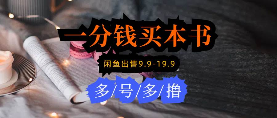 每天花1分钱买一本书，闲鱼出售9.9-19.9不等，多账号多撸 新手小白均可操作泓锦前程-网创项目资源站-副业项目-创业项目-搞钱项目泓锦前程